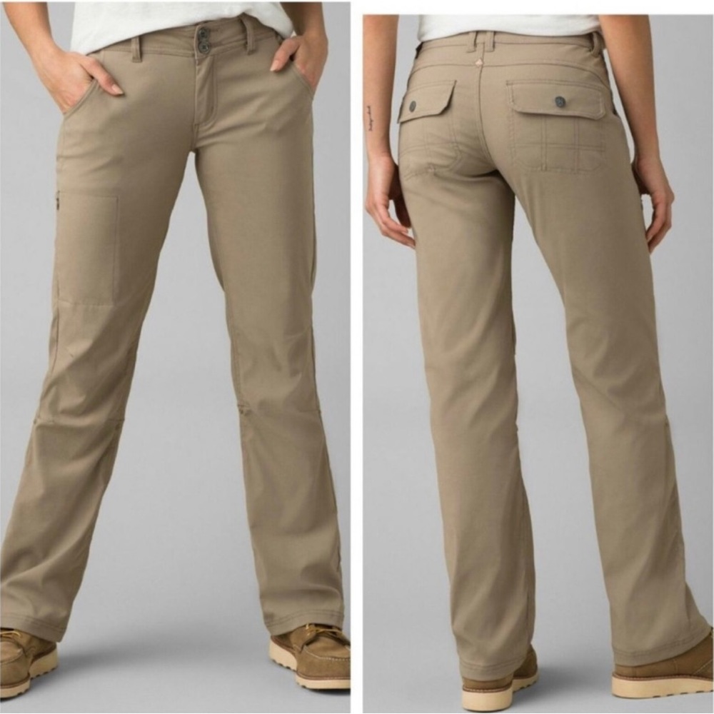 PRANA Halle Pant Women's Size 12 (Tall) Beige Roll Up Convertible NWT.
